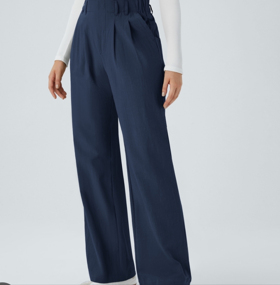HALARA Deep Blue Wide-Leg Trousers Size Medium